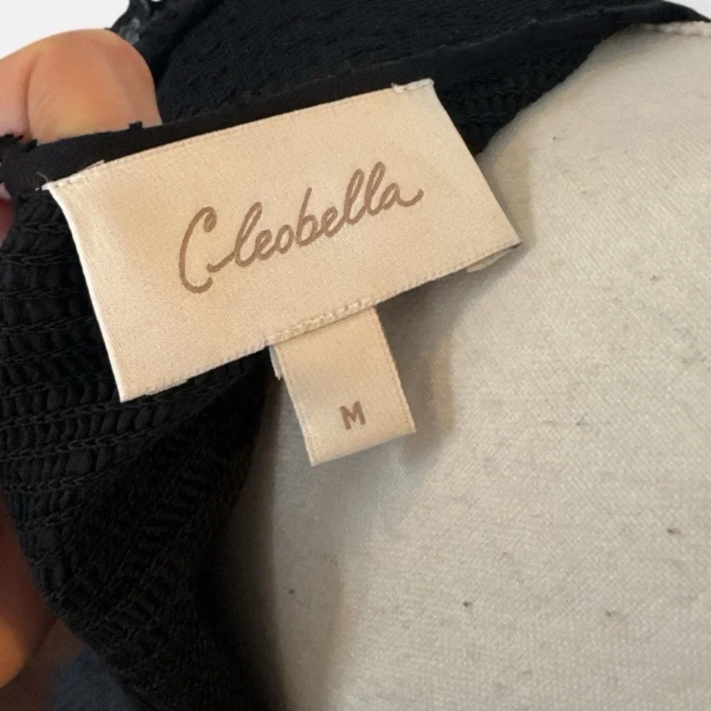 NWT Cleobella Colette Black Ruffle Sleeve Mini Dress Size M Cotton Spring - Picture 9 of 11